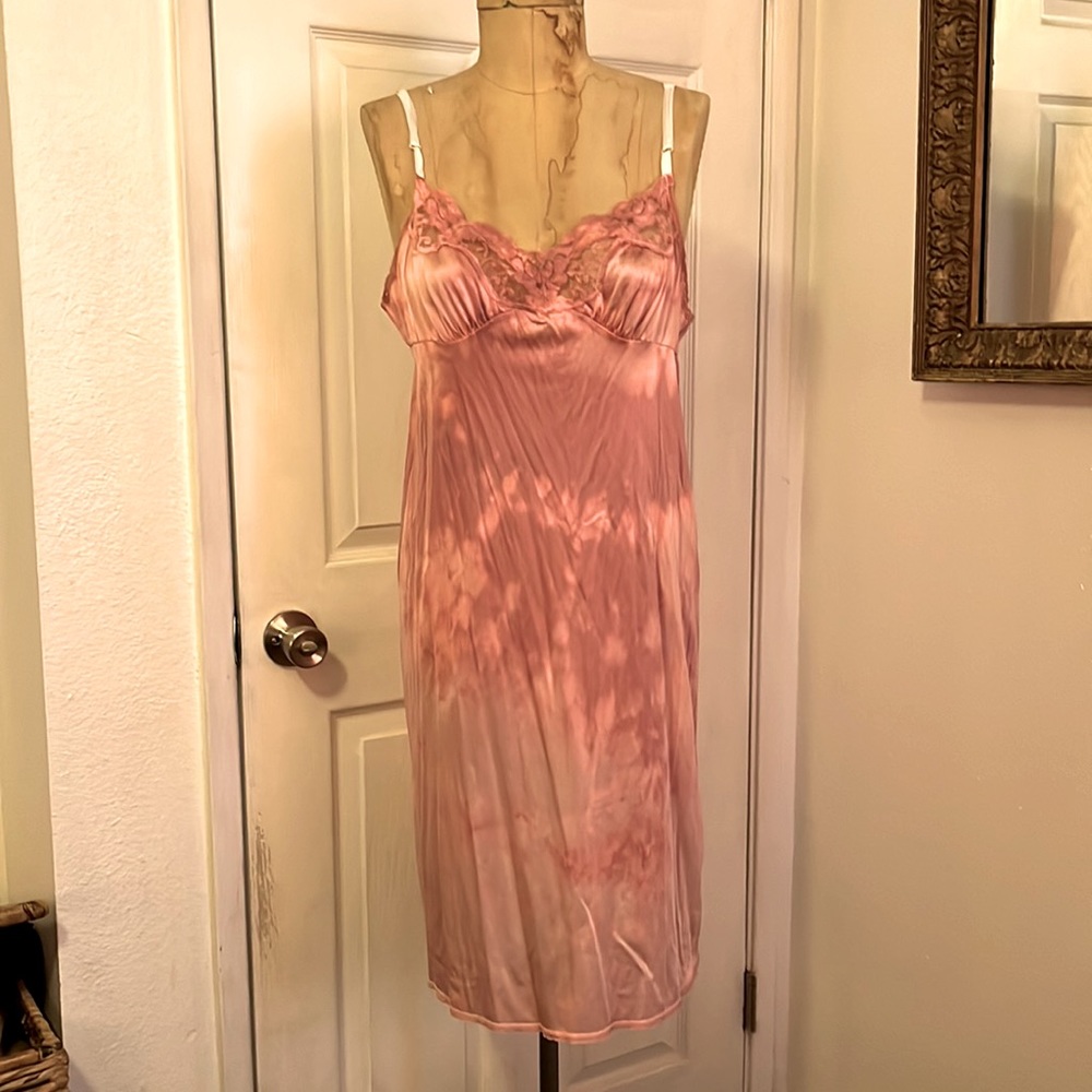 Vintage Vasserette Tie Dye Open Back Slip Dress
